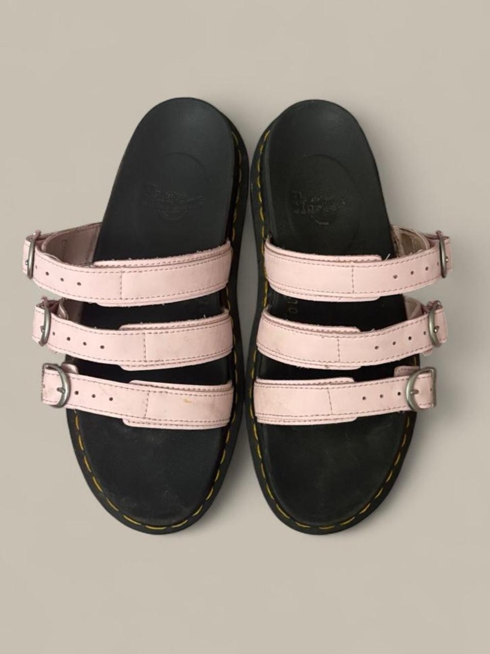 Dr. Martens Blair Slides Light Pink Triple Buckle Slide Sandals